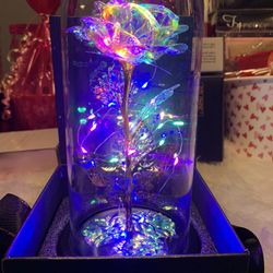 Glass Rose Gift 