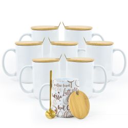 AGH 8pcs Sublimation Mugs 15 oz Blank Bulk, 15oz Sublimation