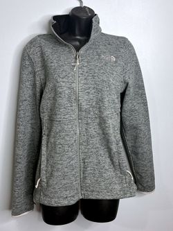 The North Face Gray Fleece Full-Zip Jacket Mock Neck Women's Medium