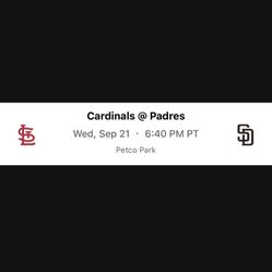 Padres Vs Cardinals Two Ticket Wed Game 