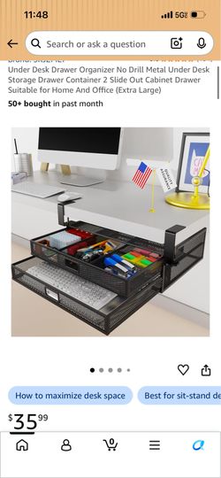 Under your desk or under a table or on top of a counter organizing system