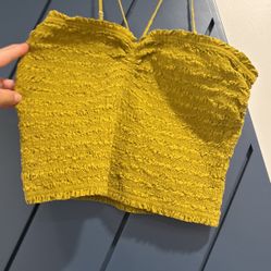 Madewell Halter Top  Yellow Mustard