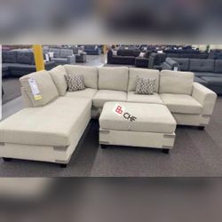 3 Pc Livingroom sectional sofa with ottoman