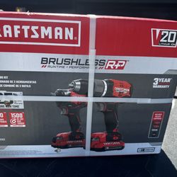 CRAFTSMAN V20 RP 20-volt Max 2-Tool Brushless Power Tool Combo Kit with Soft Case (2-Batteries Included a..