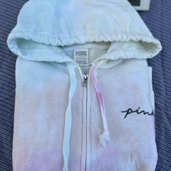 Pink tie-dye Zip up Hoodie size XS