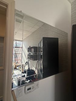 Large Frameless Mirror Beveled Edges