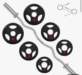 Curl bar and weights