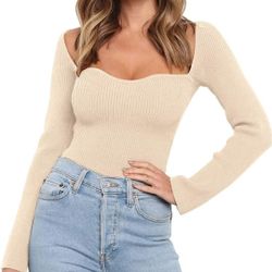 LILLUSORY Sweetheart Neckline Sweater