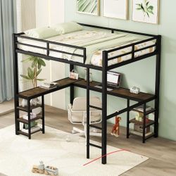 Loft Bed Desk L Shape