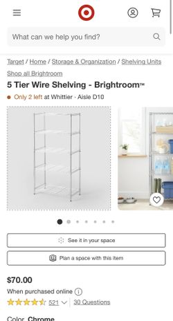 White 5 Tier Steel Shelf