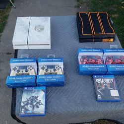 Hackable 9.0 Call of Duty PS4 1TB with 2 Controls & their Game. $330! The destiny white PS4 Is 2000GB $400! Both for $700! Jailbreak 9.0