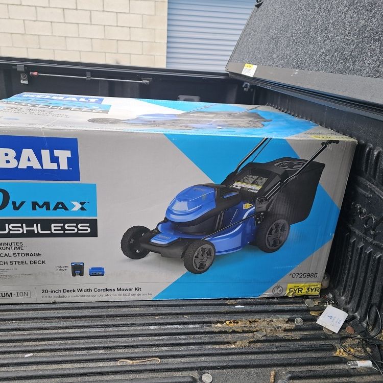Kobalt 40-Volt Brushless Lithium Ion 20-in Cordless Electric Lawn Mower (Battery Included) Retail $550. Discounting From $300 To $250