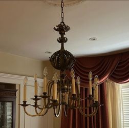 12 light solid brass chandelier
