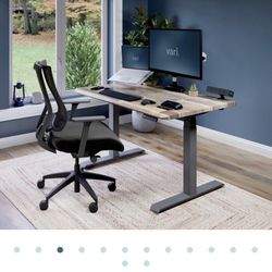 Electric Standing Desk - 48x30 Reclaimed Wood Finish 