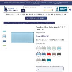 American Olean 36 P Glass 3x6 Tile Powder