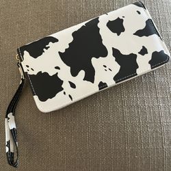 Cow Print Wristlet Wallet 