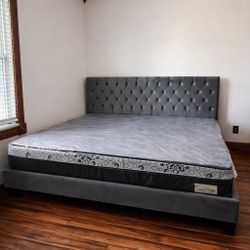Queen Mattress Come With Bed 🛌 Frame And  Free Box Spring - Free Delivery 🚚 Today To Reasonable Distance
