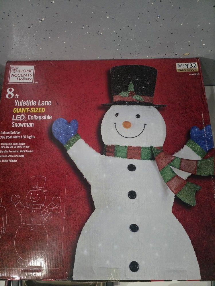 8ft Tall LED Snowman