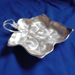 GrapeLeaf Trinket Dish. Ikora Germany. Silverplated