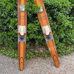 Vintage Wood Dick Pope Jr. Skis