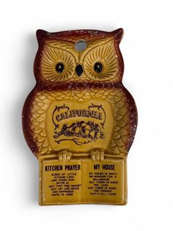 Vintage California Owl Ceramic Wall Plaque