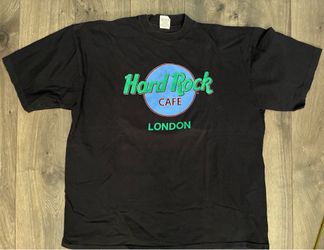 VINTAGE T-shirt HARD ROCK Cafe London England SINGLE STITCH Large 90s Vtg Faded