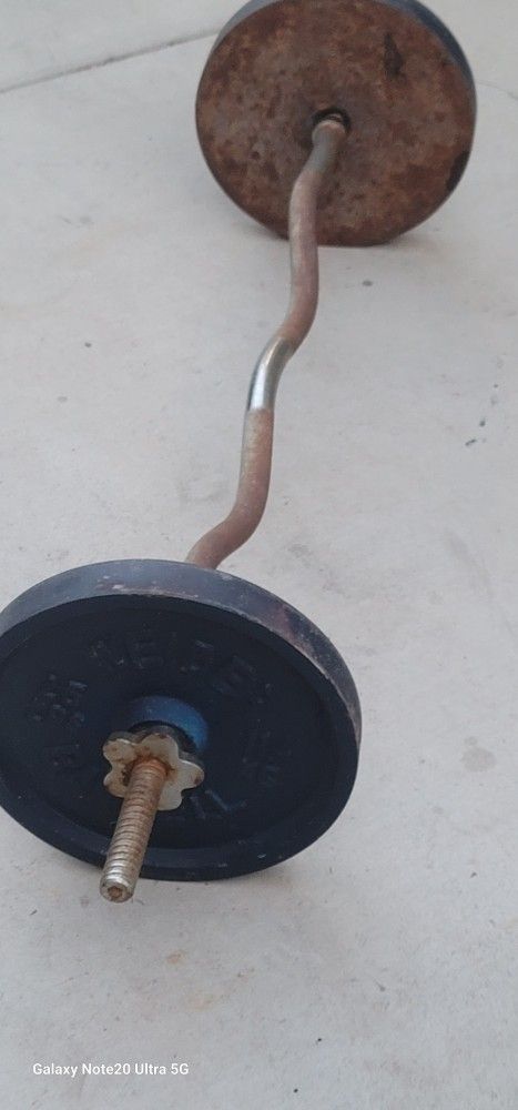 50pd Weights And Curl Bar