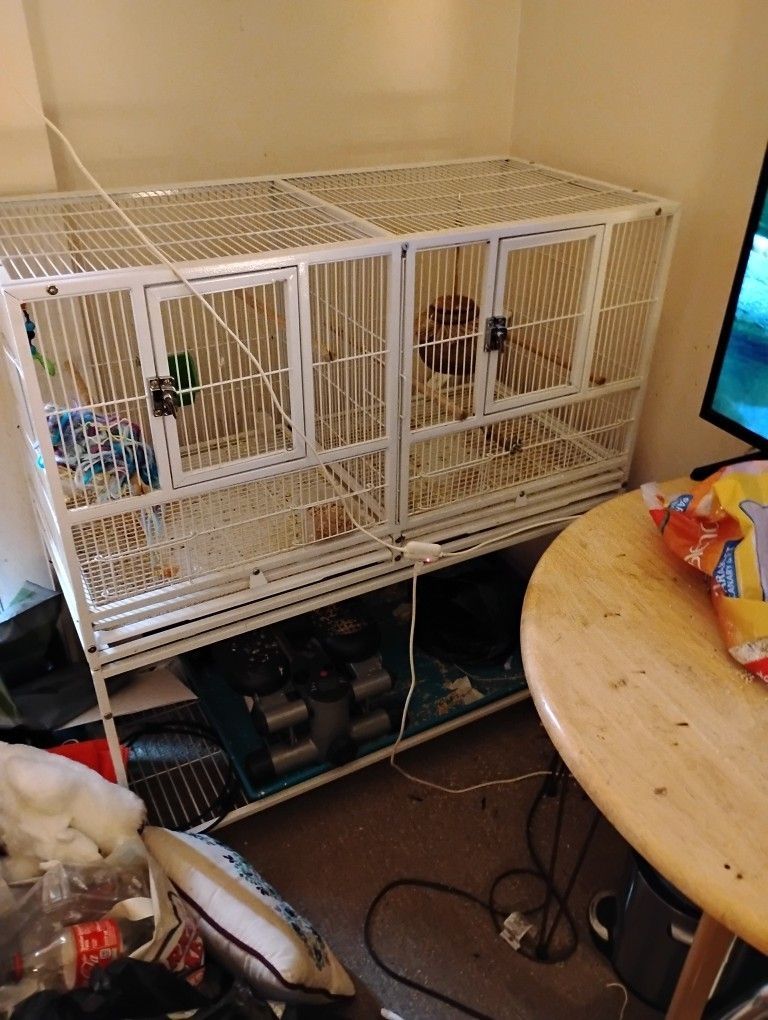 Large White Flight Cage For Birds.