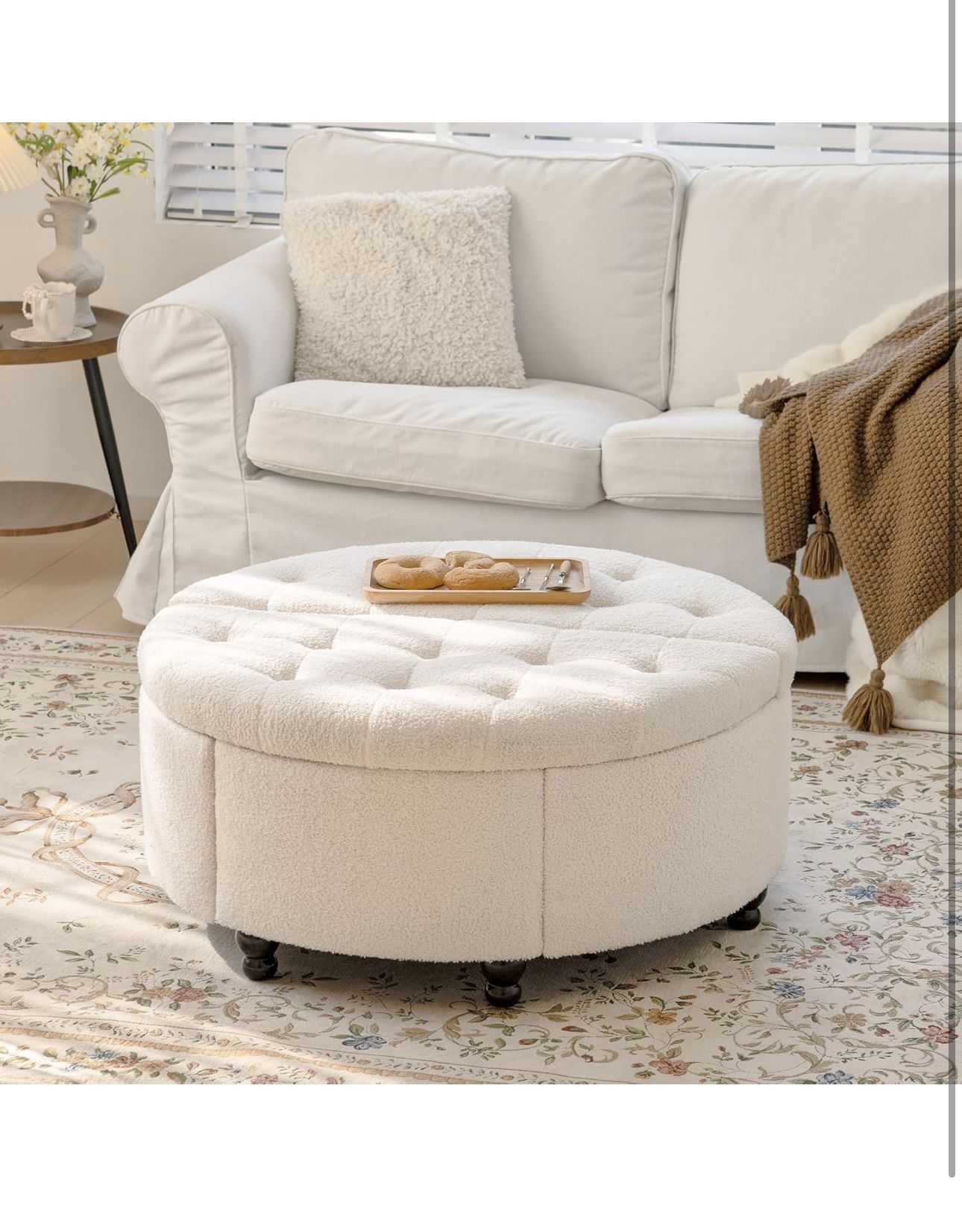 Brand New White Ottoman Coffee Table 