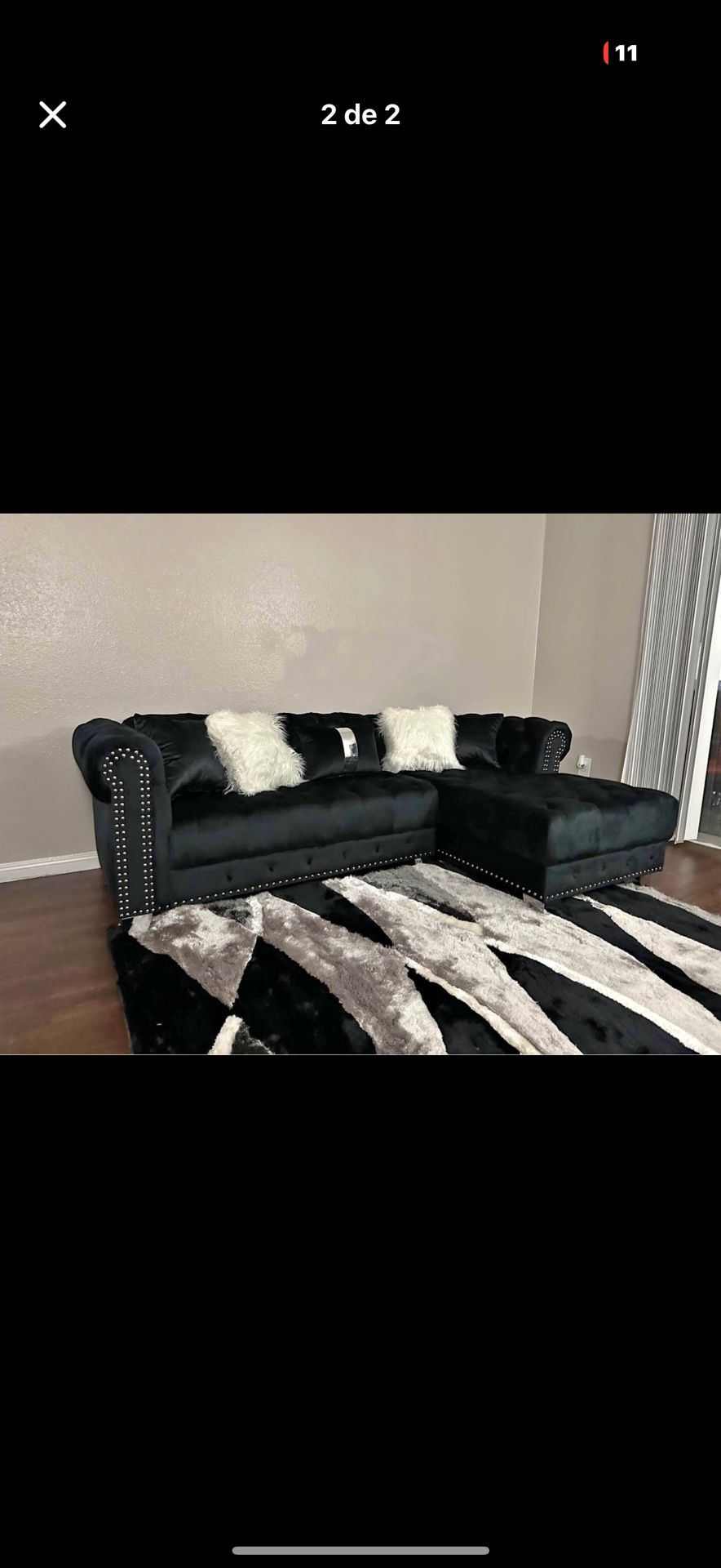 Sectional New In Black 