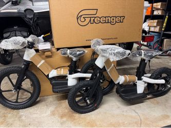 Greenger saddleback 12 and 16 inch bikes brand new w bad batteries