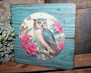 NEW Eclectic BOHO Farmhouse Feminine Owl & Floral Wall Decor