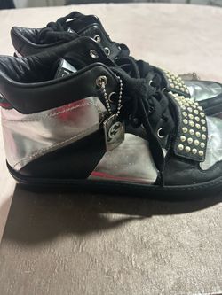 Gucci Black/ Silver Leather Ayoyo high top