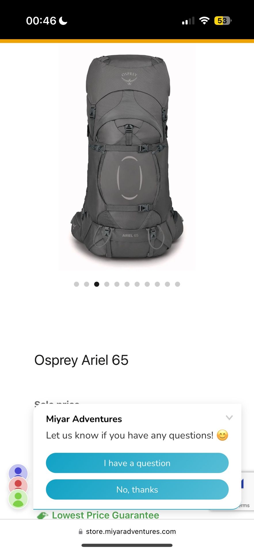 Osprey Ariel 65L Grey Women’s Backpack 