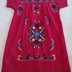 Soleri Mexican Embroidered Floral Dress Women's Size Small $20