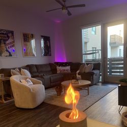 5 Piece Couch With 2 Recliners And Charging Ports 