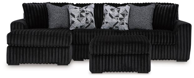 Midnight-Madness Onyx 2-Piece Sectional and Ottoman