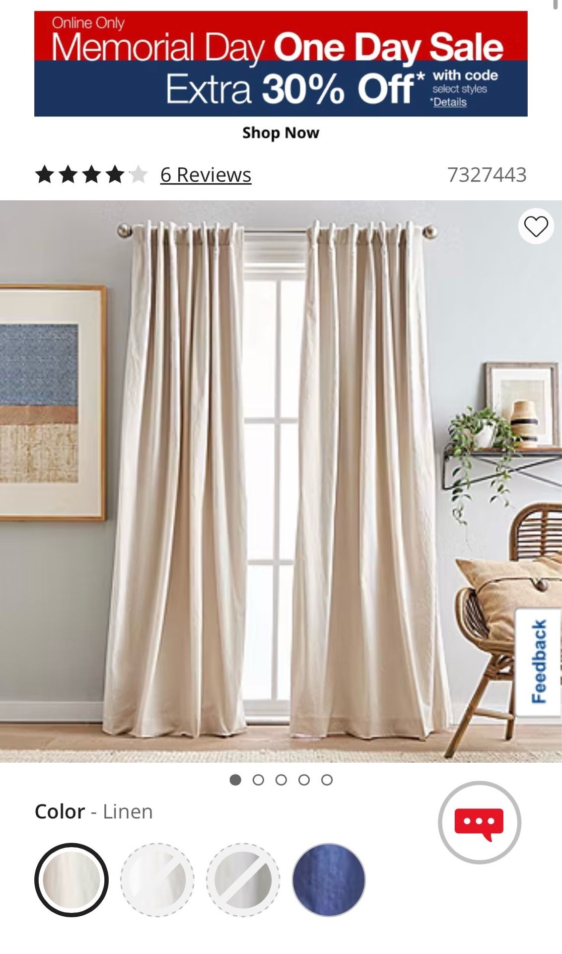 Sanctuary Curtains. Back Tab Light Filtering Set