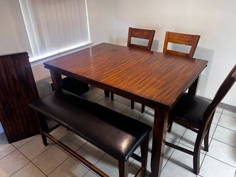 Rustic Wood Extendable Dining Table