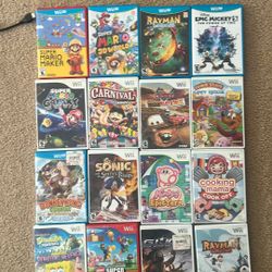 A bunch of amazing wii plus wii u games