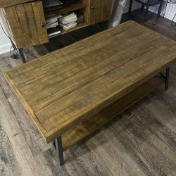 Rustic Wooden/Metal Coffee Table 