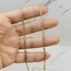 ❤️ Real 10k Gold necklace Figaro link   ❤️ 24” long -  Cadena En Oro 10 Kilates 