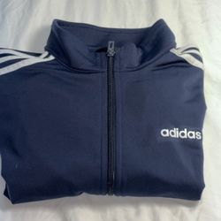 Adidas Youth Size Small Long Sleeve Full Zip Pockets Track Jacket Navy Blue