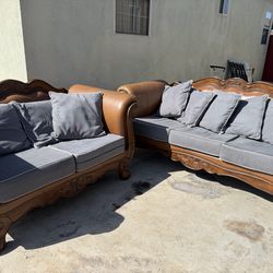 Sofa and love seat 💯 wood
