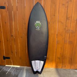 Excellent 5’8” (32.5L) Lost Piscies Fish Surfboard in Black Sheep Carbon Construction