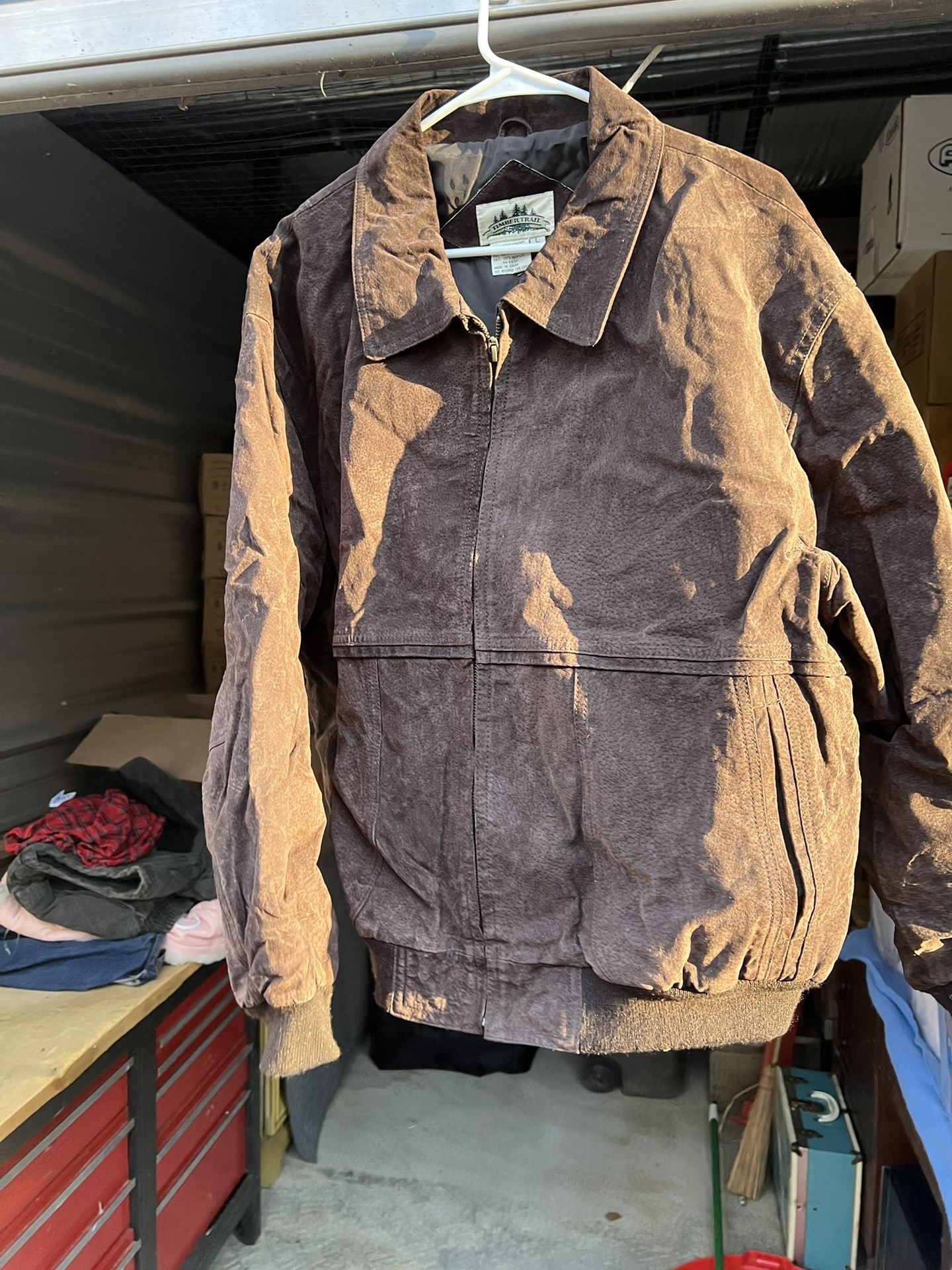 Brown Suede Leather Timber Trail Jacket Size Large