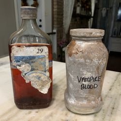 Halloween decor potion bottles