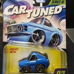 2026 MGA Car Tuned Series 10 '70 Ford Mustang #07 Blue 1:64 Diecast NIP