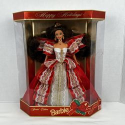 Vintage 1990s 1997 Mattel x Hallmark Special Edition Happy Holidays Barbie Doll