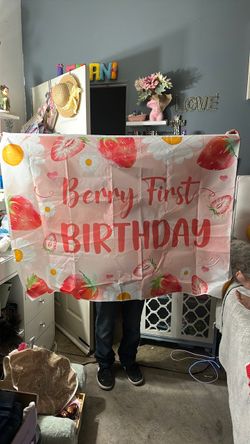 Strawberry first birthday dress